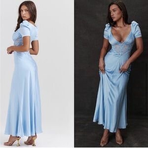 House of CB Rafaela Light Blue Maxi Dress - Pure Silk